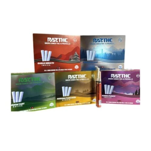 Cone Pre-roll – 2ct Bag – 10ct Display Raz THC – 1G THC-A Snow Cone Pre-roll – 2ct Bag – 10ct Display